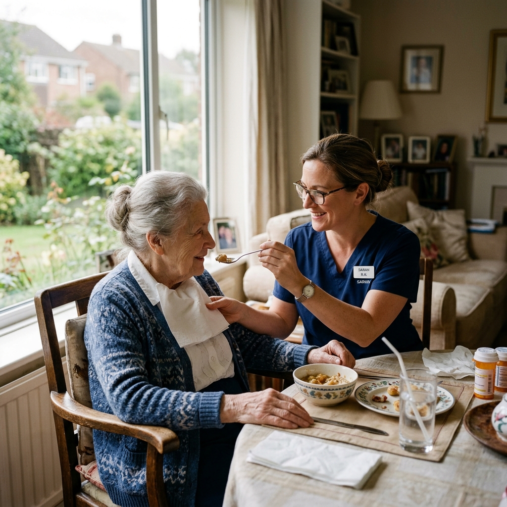 H.E.R. Home Care caregiver providing in-home assistance